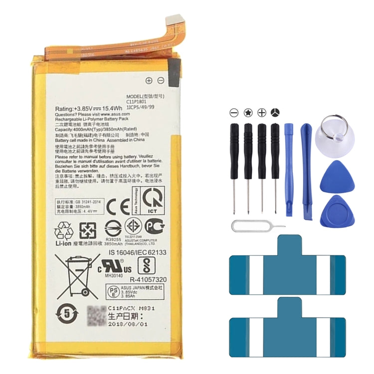 Batteria agli ioni di litio C11P1801 da 4000 mAh per telefono ASUS ROG ZS600KL Z01QD, For ASUS ROG Phone ZS600KL Batteria agli ioni di litio C11P1801 da 4000 mAh per telefono ASUS ROG ZS600KL Z01QD, For ASUS ROG Phone ZS600KL